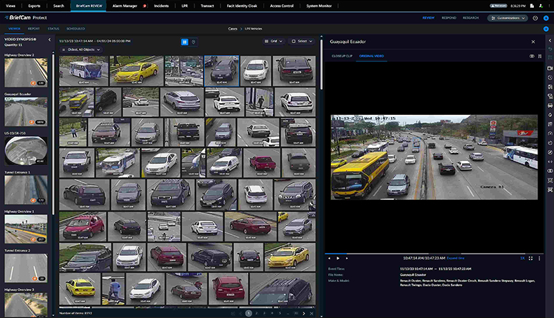 BriefCam 產品介面圖